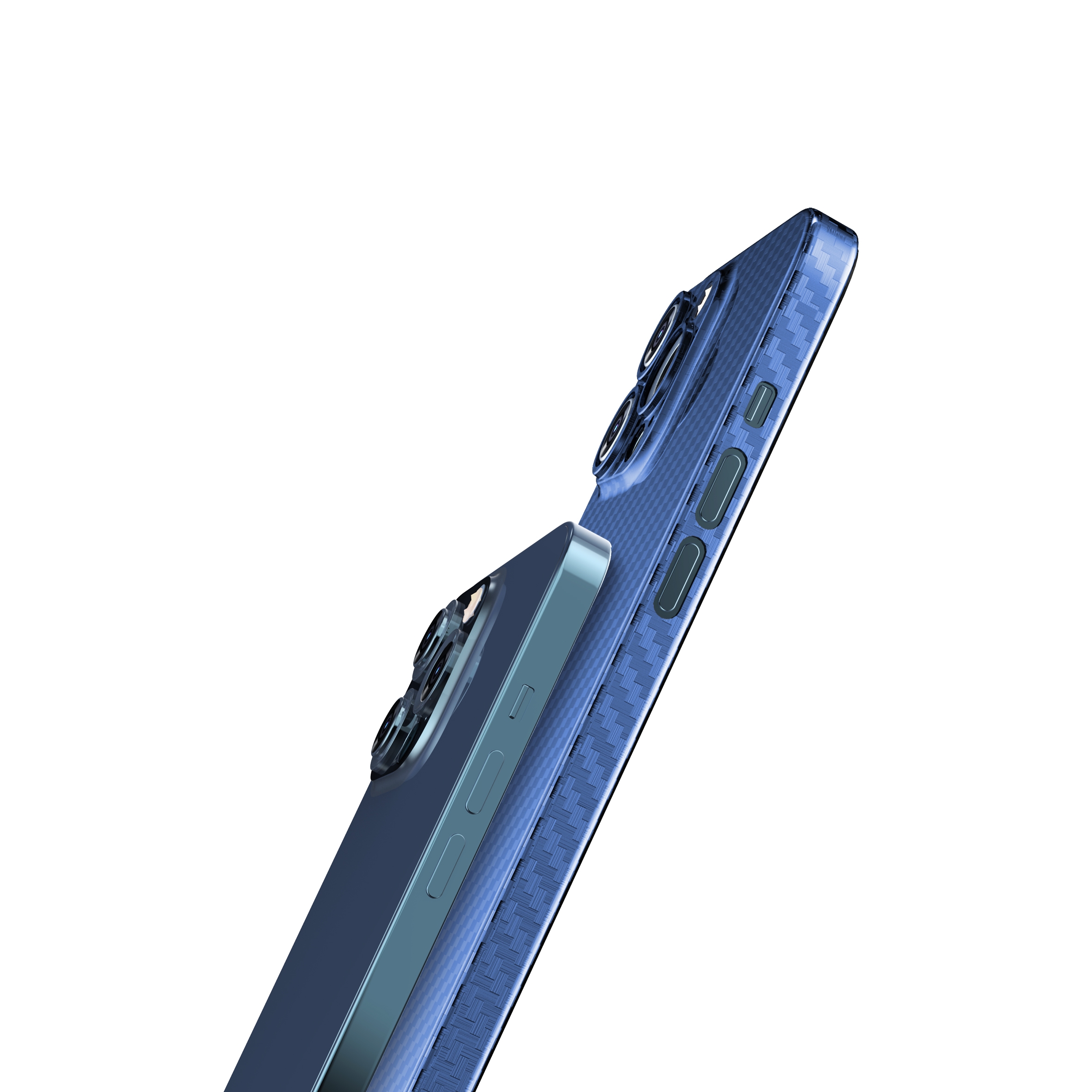 كفر ايفون ( 5.4" ) - ازرق Green - Fibra de Carbon Case for iPhone 13 Mini