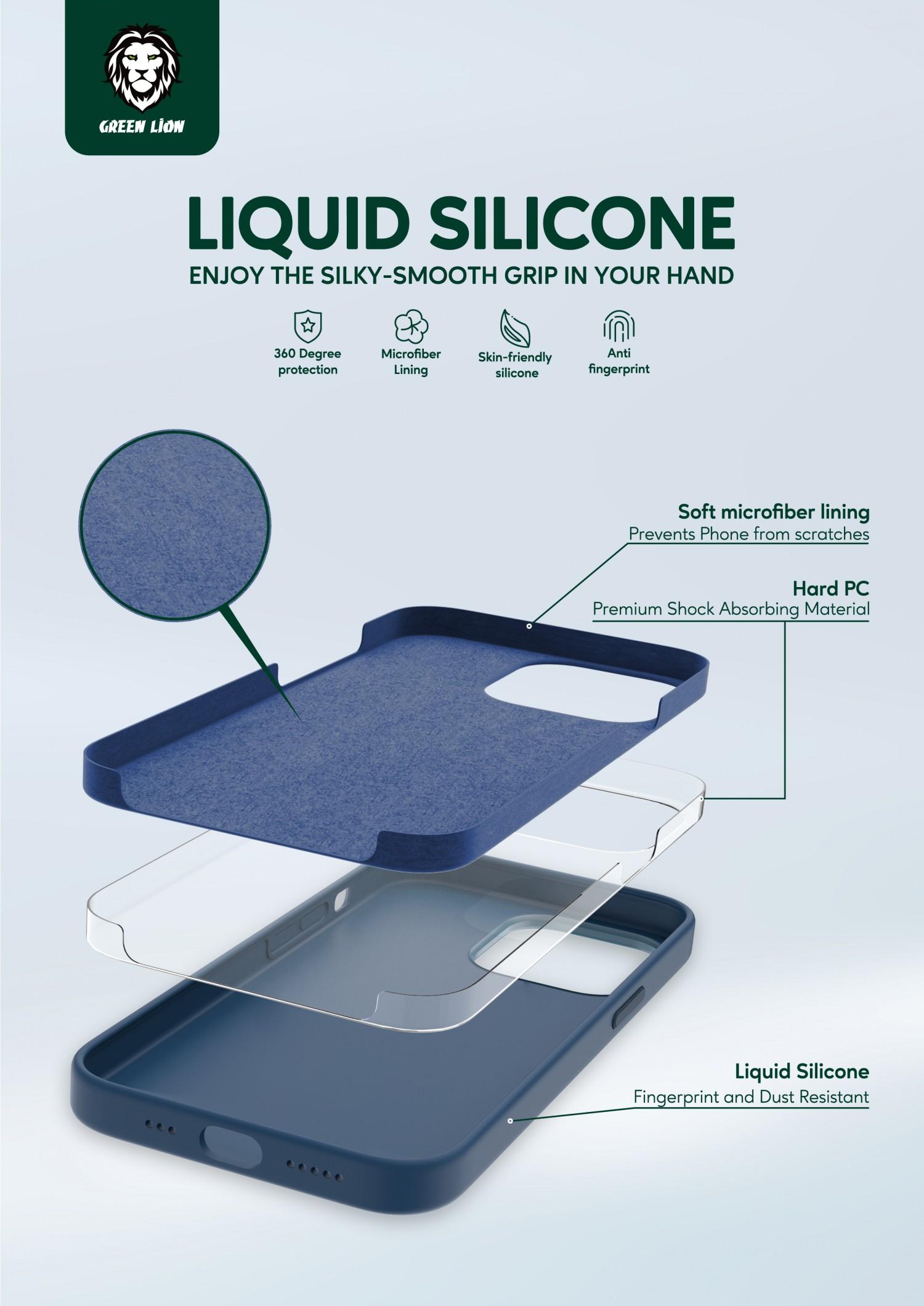 كفر ايفون ( 6.7" ) - ازرق Green - Liquid Silicone Case for iPhone 13 Pro Max - cG9zdDo1MjQ3NTM=