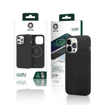 كفر موبايل جلد لايفون 12 برو ماكس Green Luju MagSafe Leather Case for iPhone 12 Pro Max