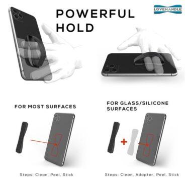خاتم هاتف بلاستيك أسود Phone Grip - LoveHandle
