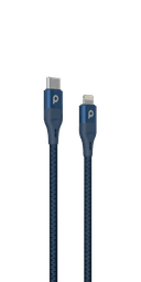 كيبل شحن من USB-C الى Lightning أزرق Aluminum Braided Lightning Cable - Porodo - SW1hZ2U6NTI1NTA3