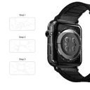 iGuard by Porodo Leather + Silicone Watch Band for Apple Watch 44mm / 45mm - Black - SW1hZ2U6NTI0ODE3
