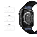 iGuard by Porodo Leather + Silicone Watch Band for Apple Watch 44mm / 45mm - Blue - SW1hZ2U6NTI0ODMw