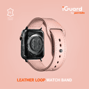 iGuard by Porodo Leather Loop Watch Band for Apple Watch 44mm / 45mm - Pink - SW1hZ2U6NTIzODk3