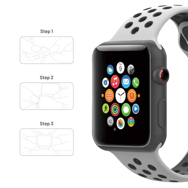 سوار ساعة ابل رمادي by Porodo Sport Silicone Watch Band for Apple Watch 44mm / 45mm من iGuard - SW1hZ2U6NTI1NzMx
