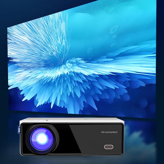 بروجكتر منزلي ليد بسطوع 8800 لومن بدقة وبمقاس عرض 200 انش Wownect HD Projector 4K LED Full HD Home Theater - SW1hZ2U6NTE4ODAw