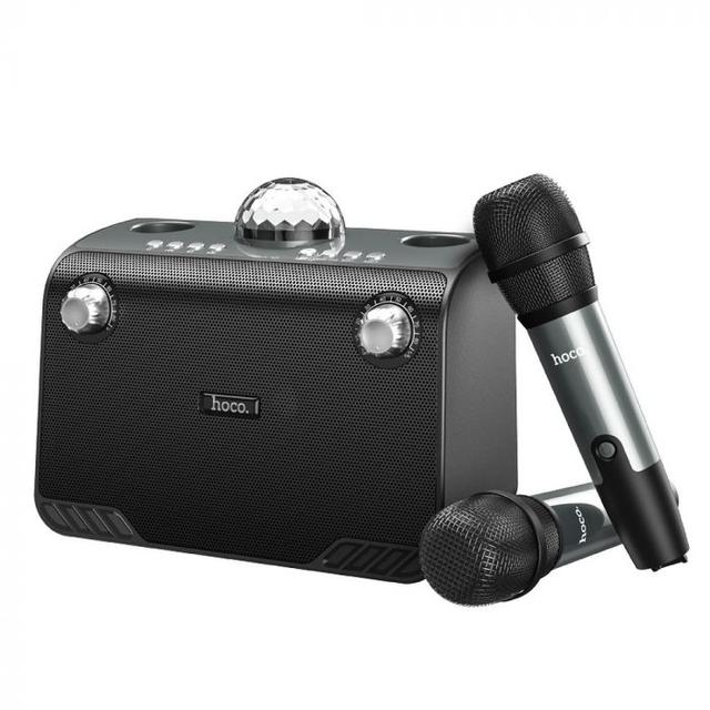 مكبر صوت محمول مع 2 ميكروفون Hoco BS41 Karaoke Wireless Speaker Dual Microphone - SW1hZ2U6NTMyMjIw