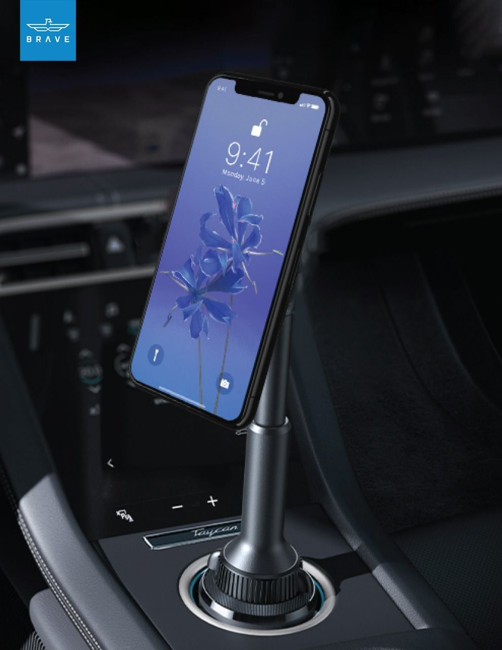 حامل جوال للسيارة مغناطيسي في قاعدة الأكواب 360 درجة مضاد للانزلاق بريف Brave ِِِAnti Slip 360D/r  Car Cup Holder Phone Mount Magnetic - 6}