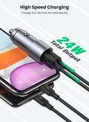 شاحن سيارة مزدوج 24 وات - فضي UGREEN Car Charger Dual USB 4.8A  Mini Car Phone Charger Adapter - SW1hZ2U6NTQxNjI3