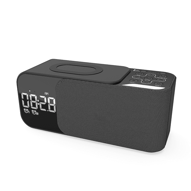 ساعة ذكية مع شحن لاسلكي وسبيكر sound wireless music alarm clock Night light portable wireless charging speaker WD500