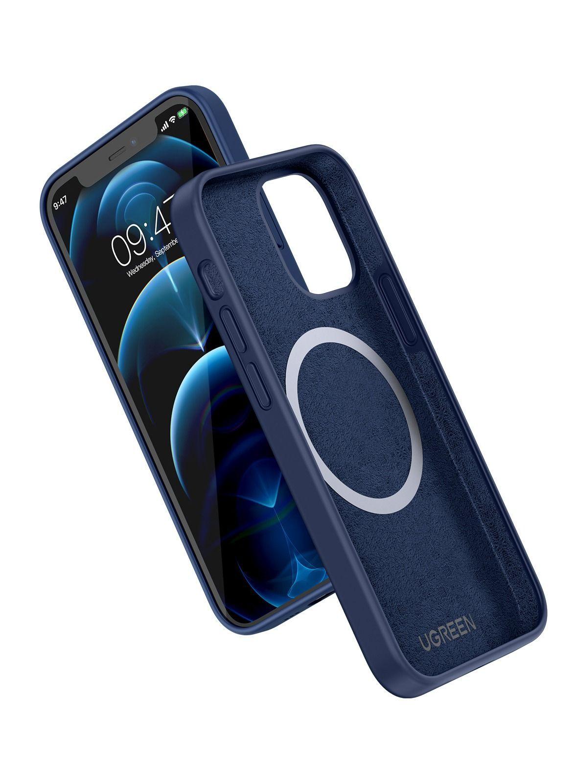 كفر موبايل ايفون ( 6.7" ) يدعم Magsafe - ازرق UGREEN -  Silicone Phone Case For iPhone 12 Pro Max