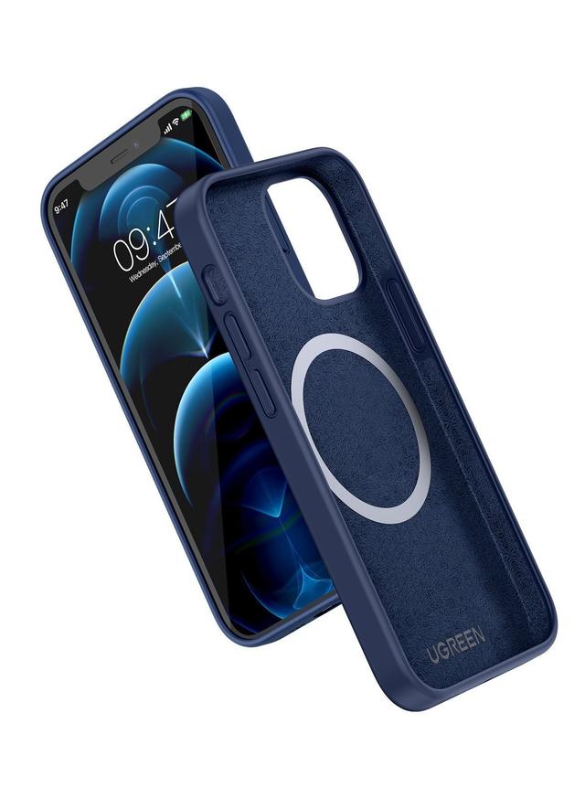 كفر موبايل ايفون ( 6.7" ) يدعم Magsafe - ازرق UGREEN -  Silicone Phone Case For iPhone 12 Pro Max - SW1hZ2U6NTQ2Mjg2