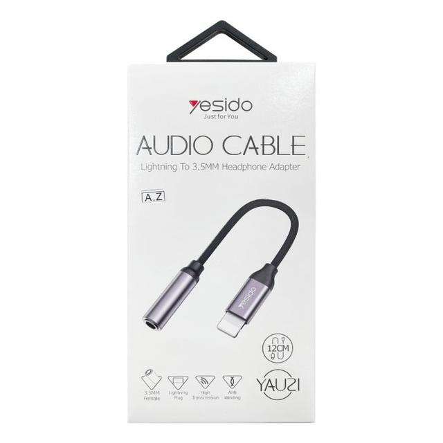 Yesido Audio Cable AUX 3.5MM Lightning To Headphone Adapter 3.5millimeter Black - SW1hZ2U6MTk2NDM4MA==