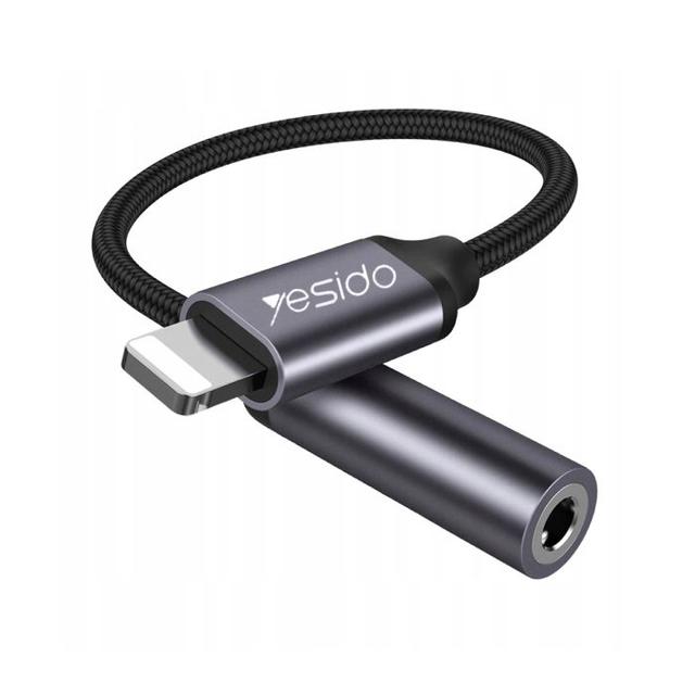 Yesido Audio Cable AUX 3.5MM Lightning To Headphone Adapter 3.5millimeter Black - SW1hZ2U6MTk2NDM4Mg==