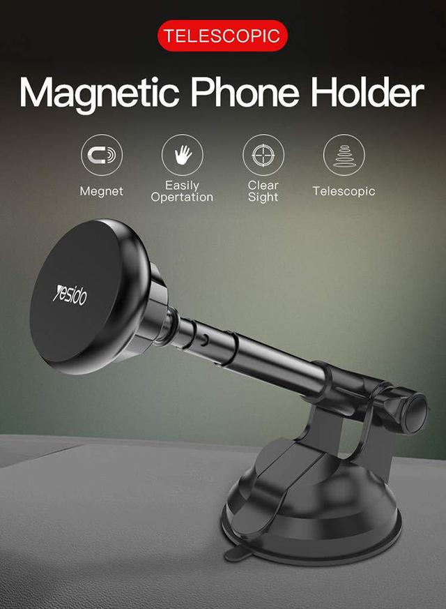 Yesido Extendable Magnet Phone Holder Black/Grey - SW1hZ2U6NTQ0NjU3