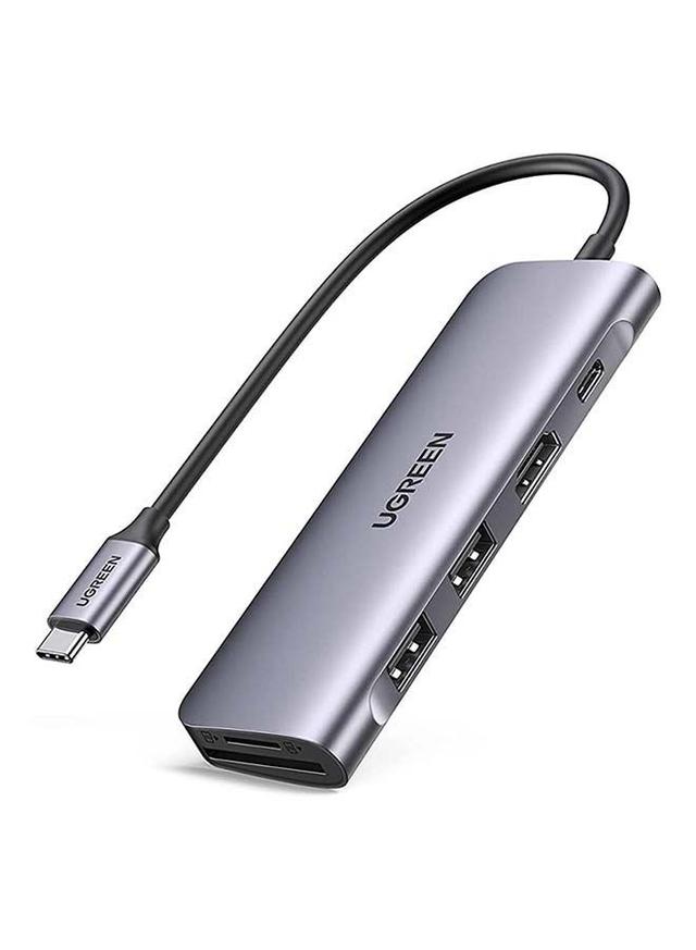 UGREEN USB C Hub 6-IN-1 to HDMI 4K 30Hz Adapter with 2 USB 3.0 Ports SD TF Card Reader 100W USB-C Power Delivery for M1 MacBook Pro Air iPad Pro 2021 iPad Air 4 XPS Grey - SW1hZ2U6NTQwMDc4