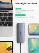 UGREEN USB C Hub 10 in 1 with Ethernet 4K to HDMI VGA PD Power Delivery 3 USB 3.0 Ports USB C to 3.5mm SD TF Cards Reader for MacBook Pro Air iPad Pro 2021 Grey - SW1hZ2U6NTM5OTk1