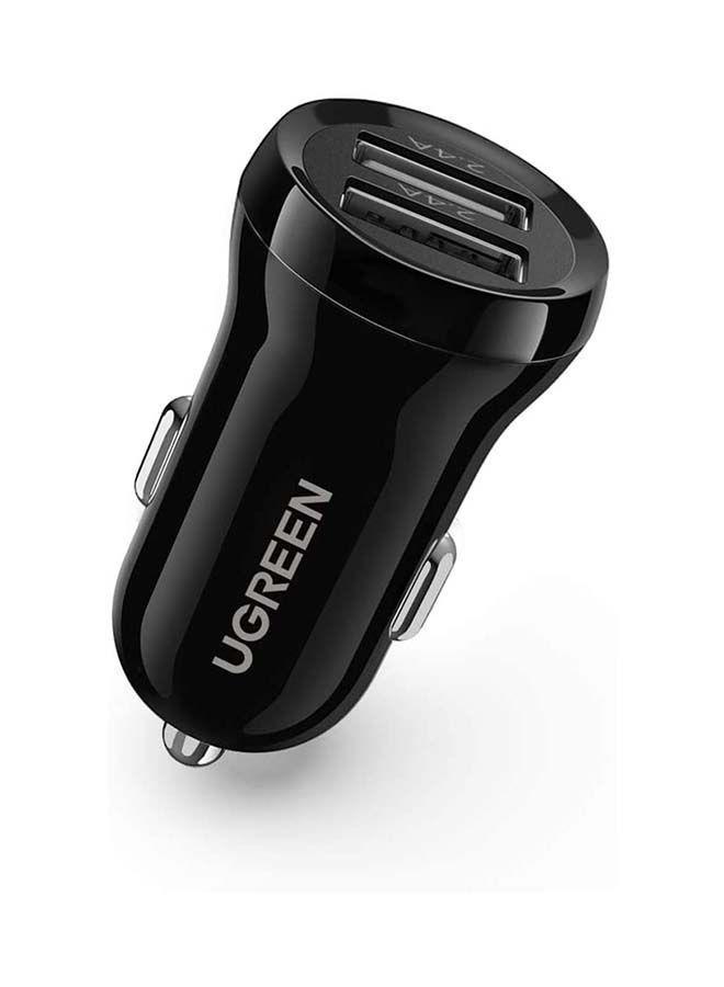 شاحن سيارة 24 وات - أسود UGREEN Mini 24w Car Phone Charger Portable 4.8A Dual USB Charge Adapter