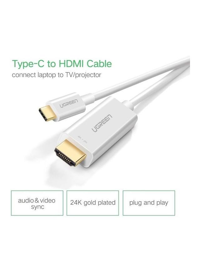 كابل من النوع C إلى HDMI أبيض Type-C To HDMI Cable White - SW1hZ2U6NTQwMjIy