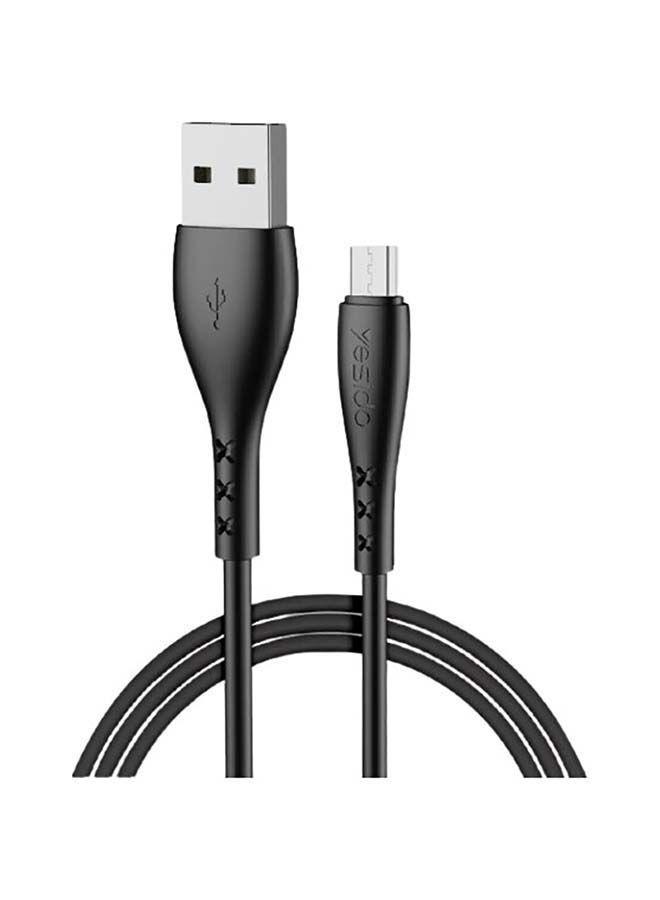 وصلة الشحن ونقل البيانات Micro USB أسود 1.2 متر | Yesido Micro USB Cable