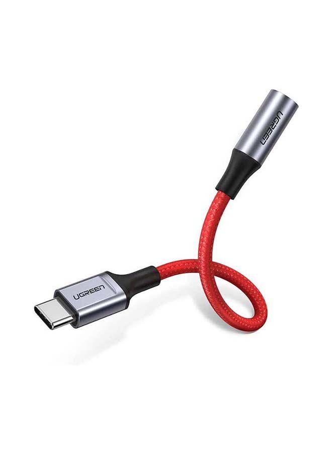 كيبل تحويل USB-C إلى 3.5 Female - أحمر UGREEN USB C To Aux Adapter Red