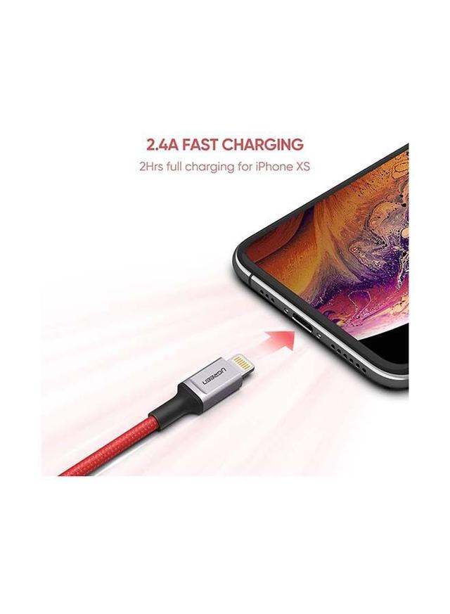 كيبل شحن ايفون ( من USB الى Lightning  ) - احمر UGREEN - iPhone Charging Cable [MFi Certified] A to C Lightning - SW1hZ2U6NTQ2NDM4