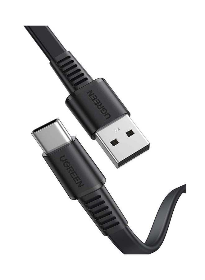 كيبل تحويل ( من USB-C الى USB-A ) 1 متر - اسود UGREEN - USB C to USB A 2.0 Cable  Flat Type C 3A Fast Charger Cord