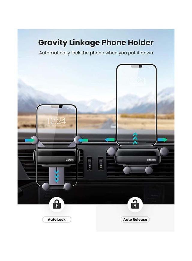 حامل جوال للسيارة - اسود UGREEN - Car Air Vent Mobile Holder Gravity Compatible With iPhone 12 - SW1hZ2U6NTQ2MzYz