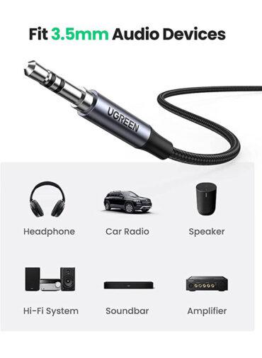 سلك اوكس إلى USB C بطول1 متر أسود يوغرين UGREEN UGREEN USB C to 3.5mm Cable DAC Headphone Adapter Audio Male