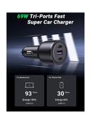 UGREEN Car USB Charger Adapter 3 Ports Black - SW1hZ2U6NTQ1NTU3