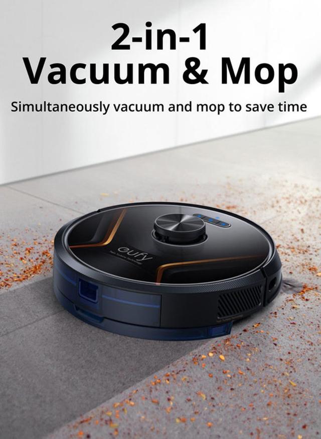Eufy Robot X8 Hybrid Vacuum And Mop Cleaner 70W T2261 Black - SW1hZ2U6NTM5NDY0