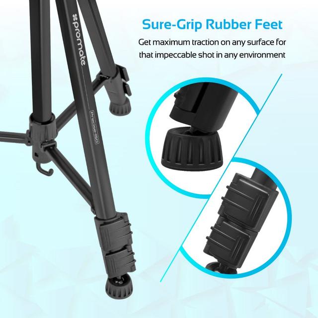 promate 3 Sections Aluminium Alloy Tripod with Quick-Release Plate - SW1hZ2U6NTM1OTYz