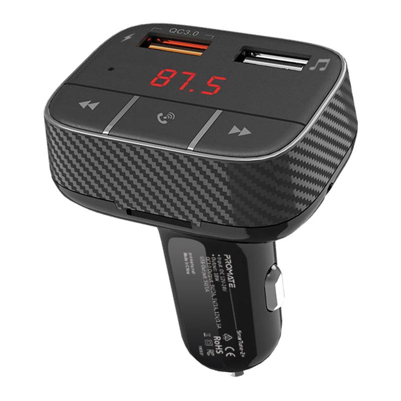 مشغل ام بي ثري ذكي للسيارة  Promate Car Wireless FM Modulator With Quick Charge 3.0 Port