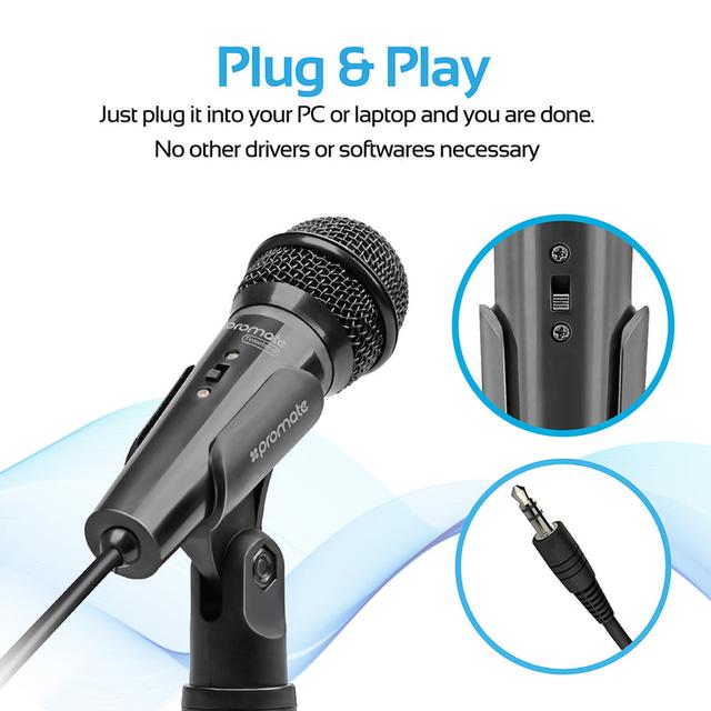 مايكروفون قيمنق  PROMATE Universal Digital Dynamic Vocal Microphone - SW1hZ2U6NTM2ODg1
