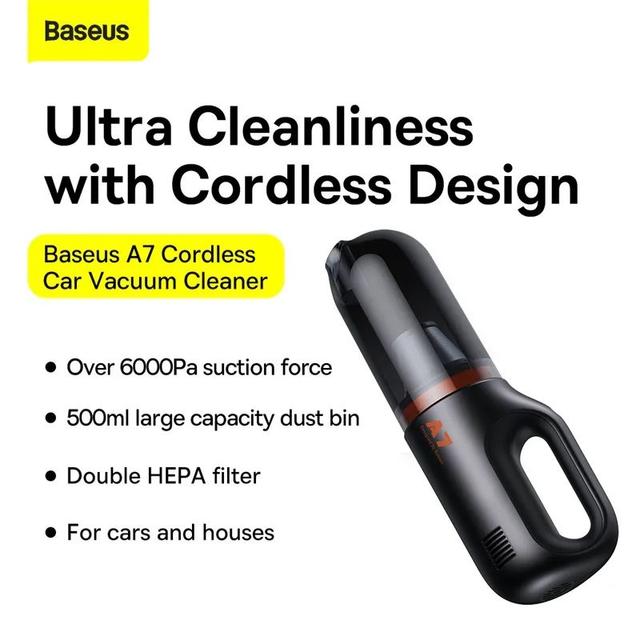 مكنسة يدوية كهربائية محمولة للسيارة Baseus A7 Car Vacuum Cleaner - SW1hZ2U6NTUzOTUz