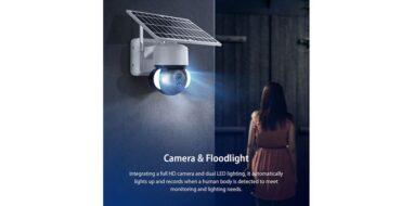 كاميرا مراقبة خارجية 360 درجة بالطاقة الشمسية 4G PTZ solar Battery Powered Floodlight camera