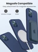 كفر موبايل ايفون ( 6.7" ) يدعم Magsafe - ازرق UGREEN -  Silicone Phone Case For iPhone 12 Pro Max - SW1hZ2U6NTQ2Mjkw