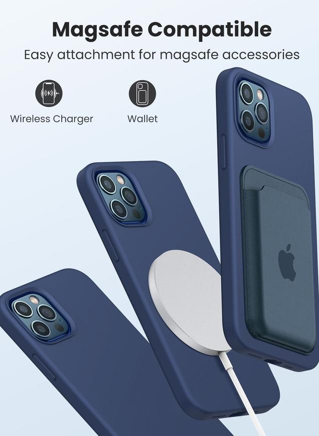 كفر موبايل ايفون ( 6.7" ) يدعم Magsafe - ازرق UGREEN -  Silicone Phone Case For iPhone 12 Pro Max - SW1hZ2U6NTQ2Mjkw