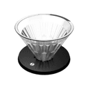 قمع تقطير (قمع ترشيح) القهوة مع قاعدة قابلة للفك- أسود Timemore Crystal Eye Glass Dripper 02 PC Holder - SW1hZ2U6NTcyNDMw