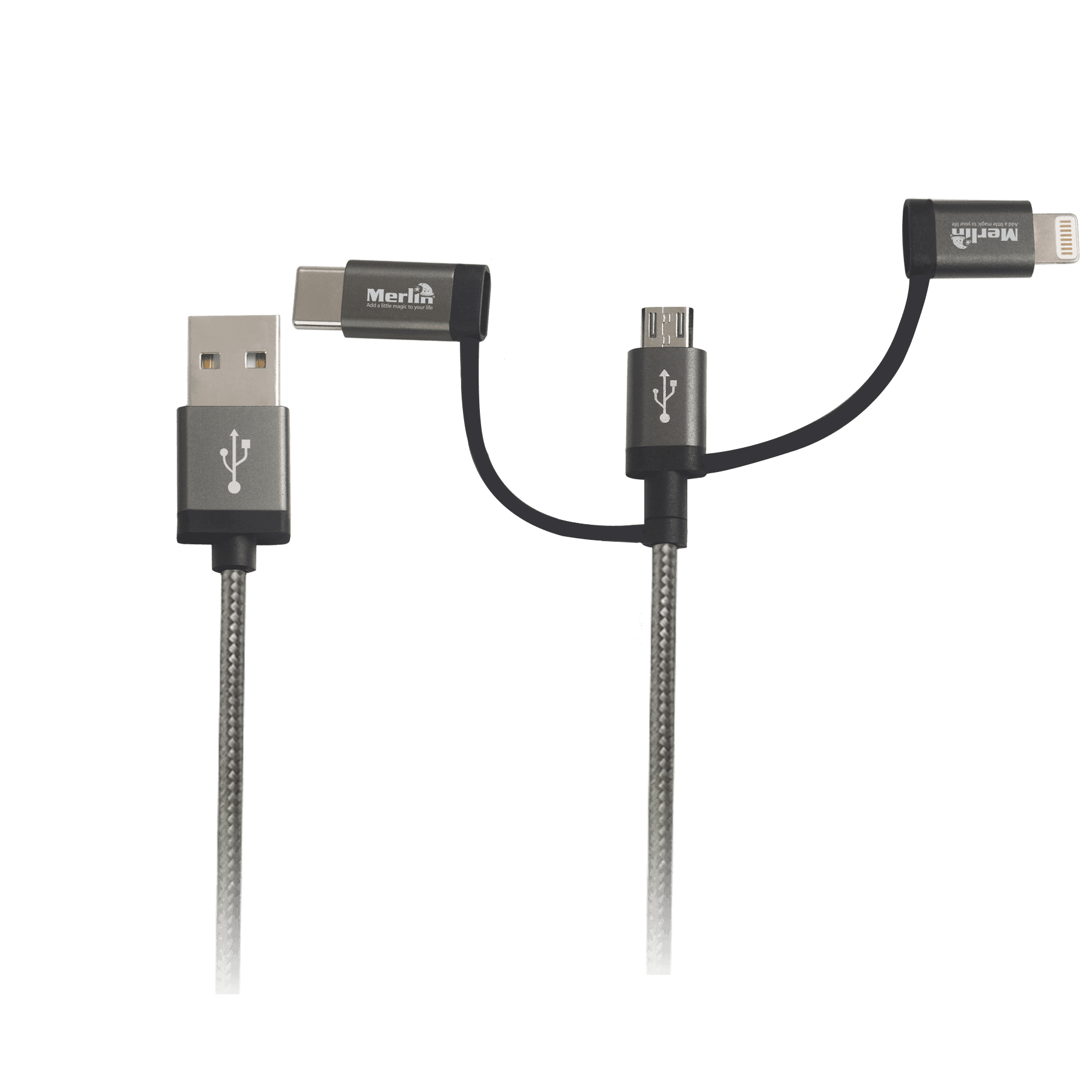 كيبل شحن 3 في 1 Merlin 3-in-1 Charge Cable Premium Edition