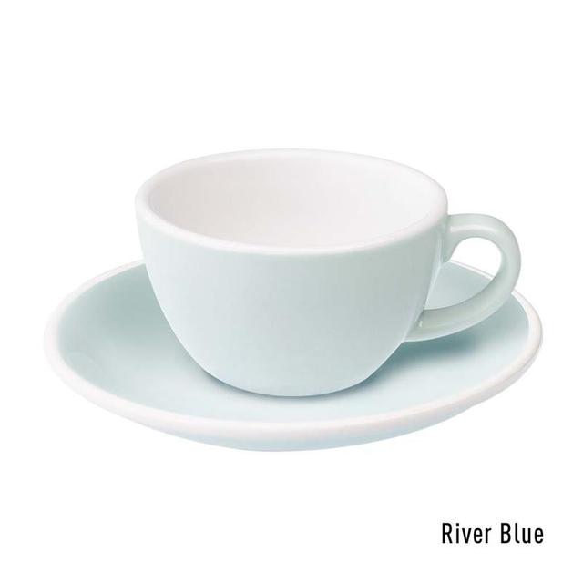 Loveramics Egg Flat White Cup & Saucer 150ml - River Blue - SW1hZ2U6NTcxODY4