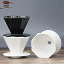 وعاء تقطير V60 للقهوة سيراميك سعة  كوبين Octagonal-Shaped Ceramic Dripper - Saraya - SW1hZ2U6NTc0ODc0