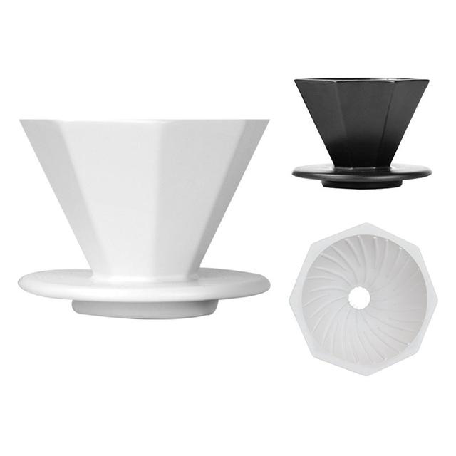 Saraya Creative Octagonal-Shaped Ceramic Dripper 01 (1-2 cups) - Black - SW1hZ2U6NTc0ODc2