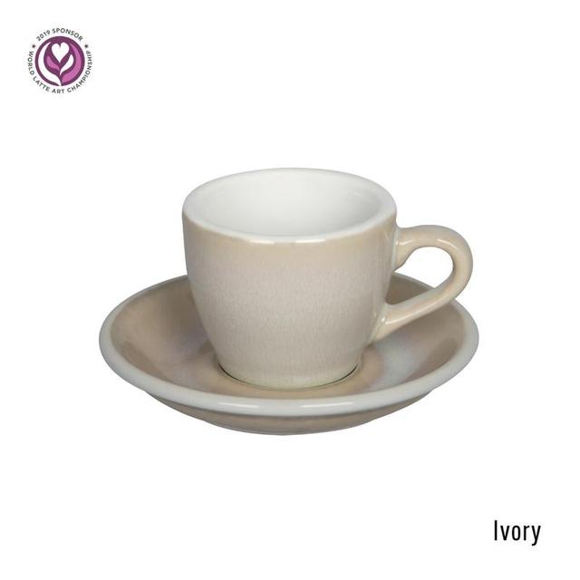 Loveramics Egg Espresso Cup & Saucer 80ml - Ivory - SW1hZ2U6NTc0MzMy
