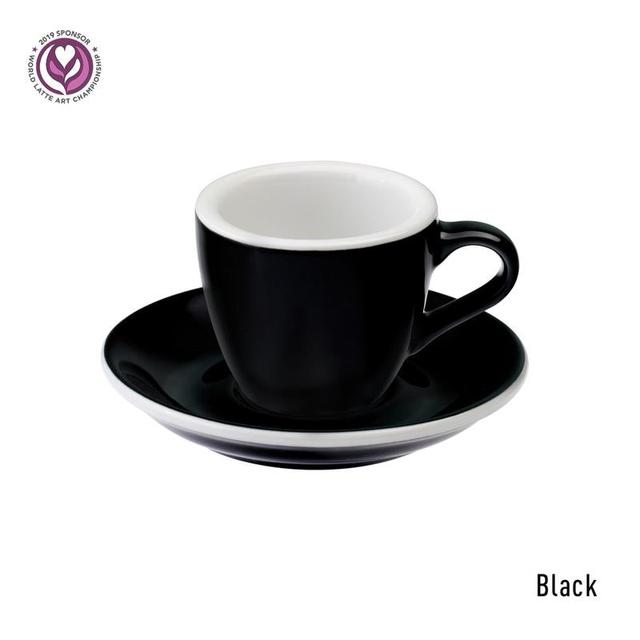 كوب قهوة 80 مل مع صحن – أسود  Loveramics Egg Espresso Cup & Saucer - SW1hZ2U6NTc0MTY0