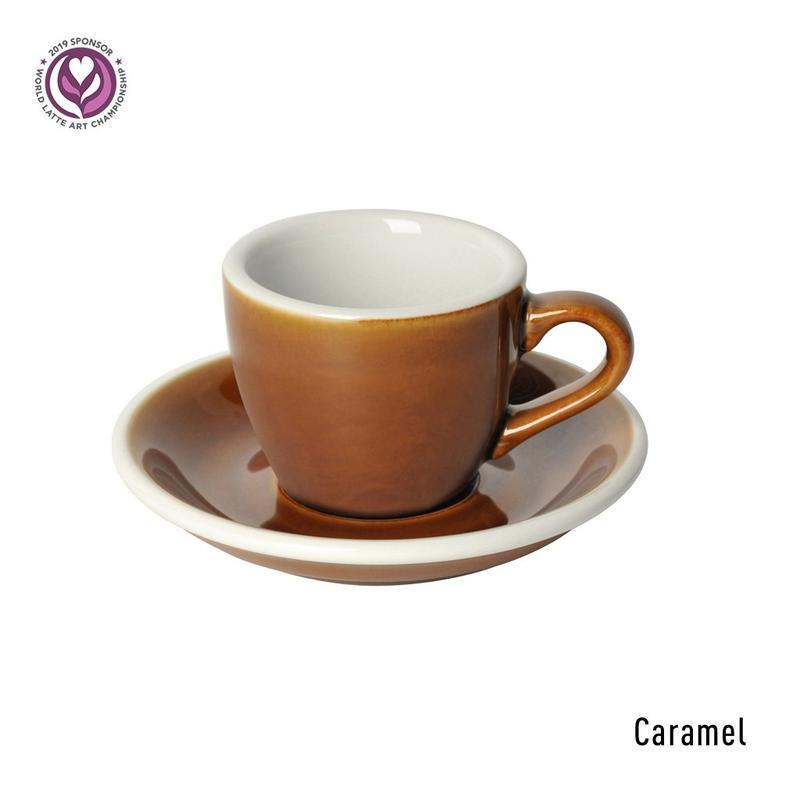 كوب قهوة 80 مل مع صحن – لون كاراميل  Loveramics Egg Espresso Cup & Saucer