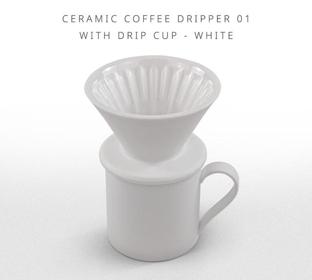 Timemore Ceramic Drip Cup 150ml - White - SW1hZ2U6NTcxNTAy