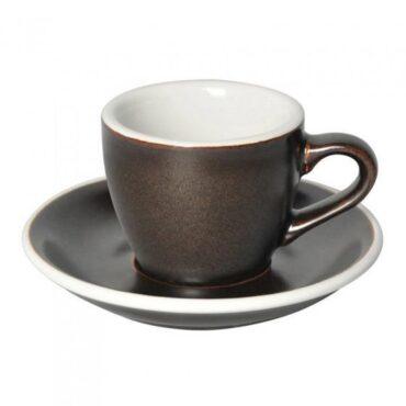 كوب قهوة 80 مل مع صحن – لون رصاصي  Loveramics Egg Espresso Cup & Saucer - 2}