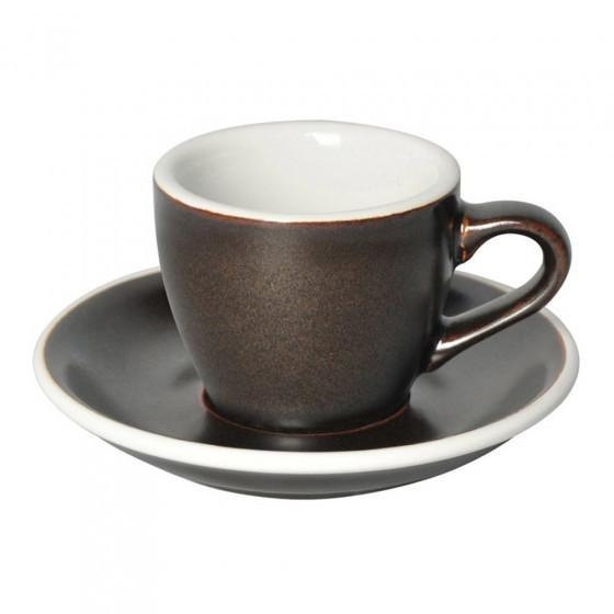 كوب قهوة 80 مل مع صحن – لون رصاصي  Loveramics Egg Espresso Cup & Saucer - 1}