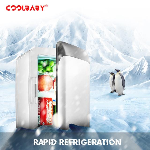 ثلاجة للسيارة 10L أبيض Mini Portable Car Refrigerator - COOLBABY - SW1hZ2U6NTg5MDc2